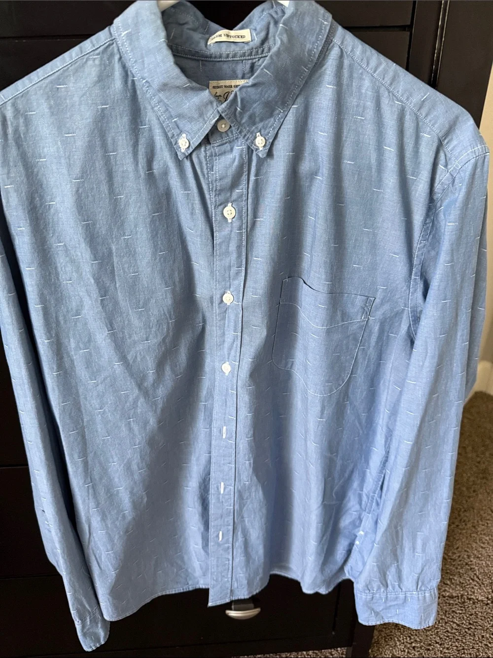 J. Crew Light Blue Patterned Cotton Button-Down Shirt